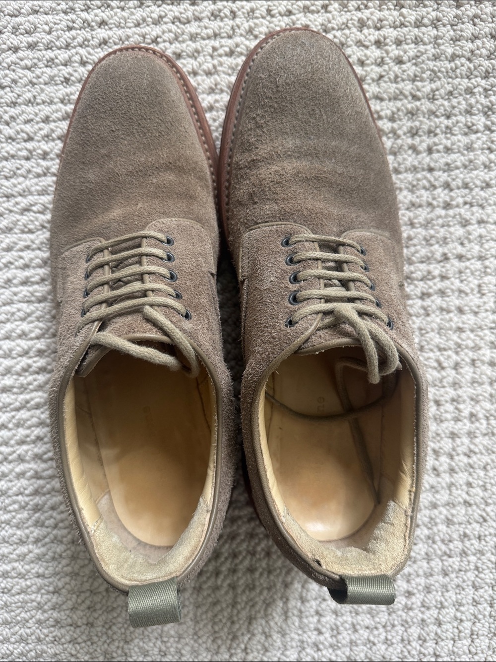 rag & bone Men's Kent Suede Oxford Derby Shoes Tan Size EU 41 US 8 Made in Italy